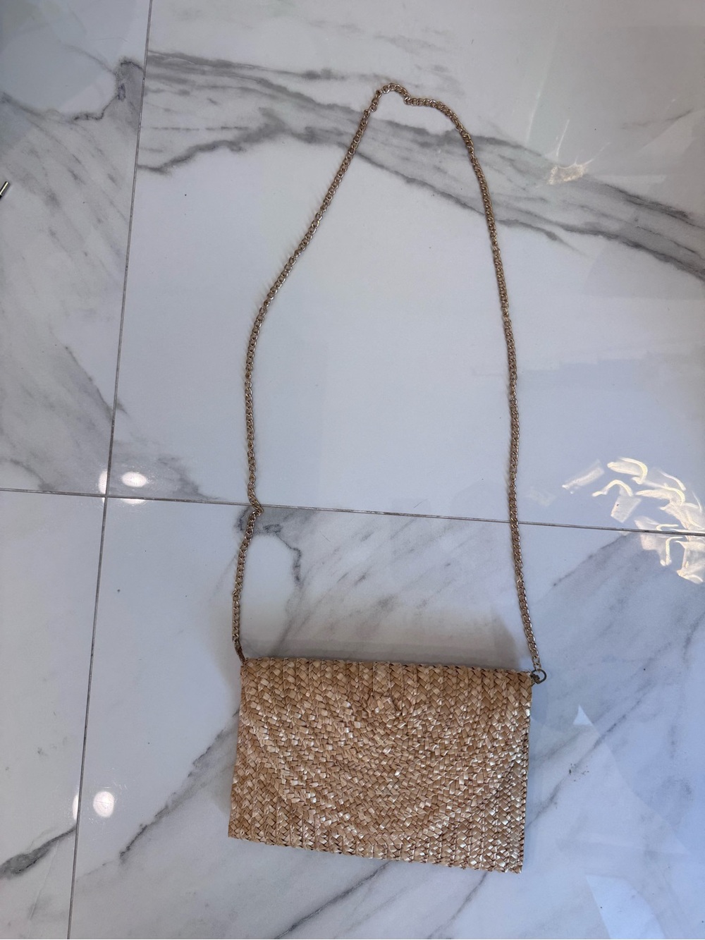 Woven Straw Crossbody Bag - Natural